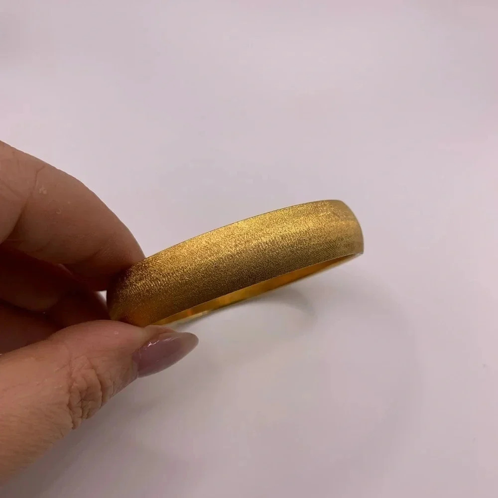 COPY - Classic Monet Gold  Plated Brushed Finished Bangle - Picture 4 of 6